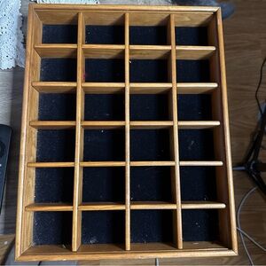 Wooden Grid Organizer with Black Interior